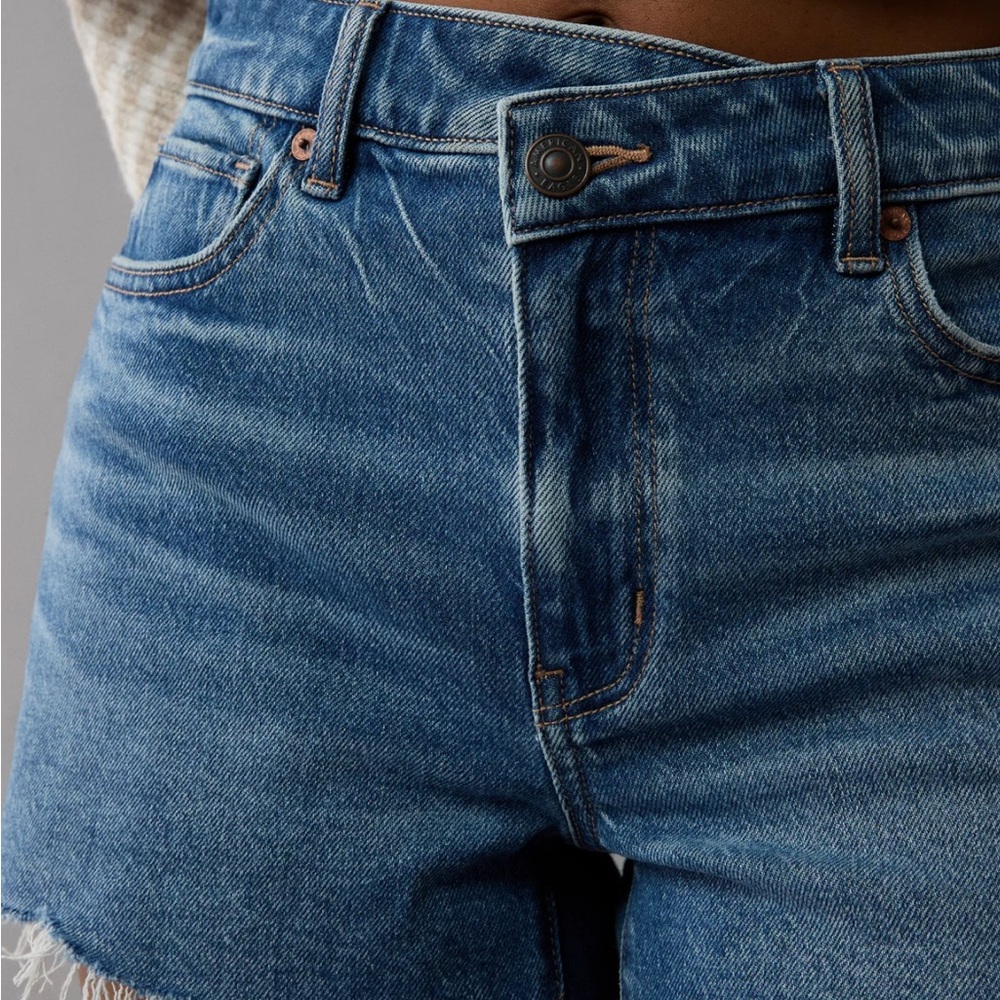 American Eagle Outfitters High Waist Blue Denim Shorts